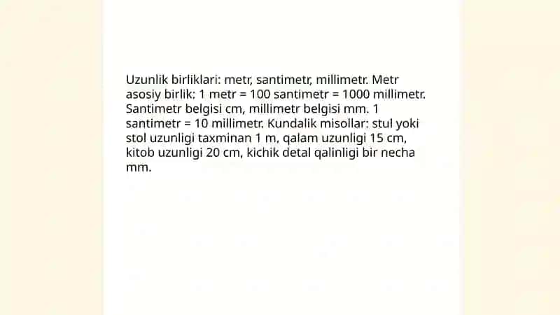 Boshlangich sinflarda organiladigan asosiy miqdorlar 4