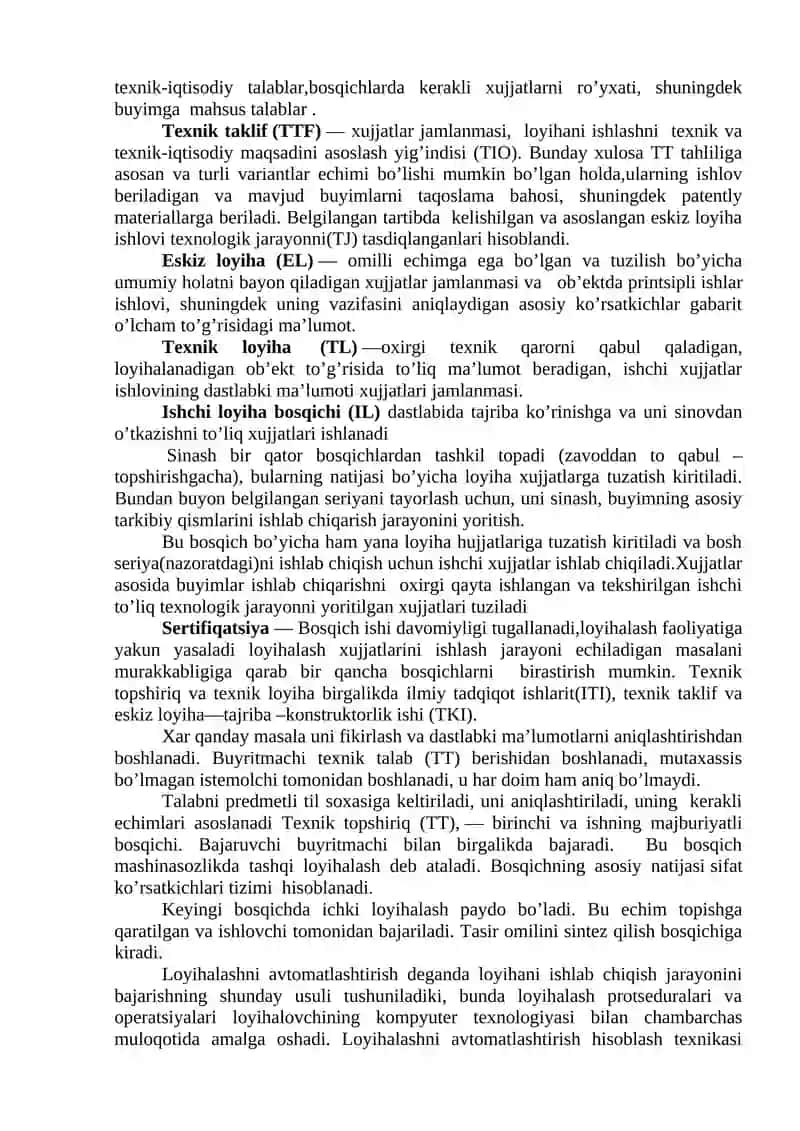 Avtomatlashtirilgan loyihalash tizimlari 4