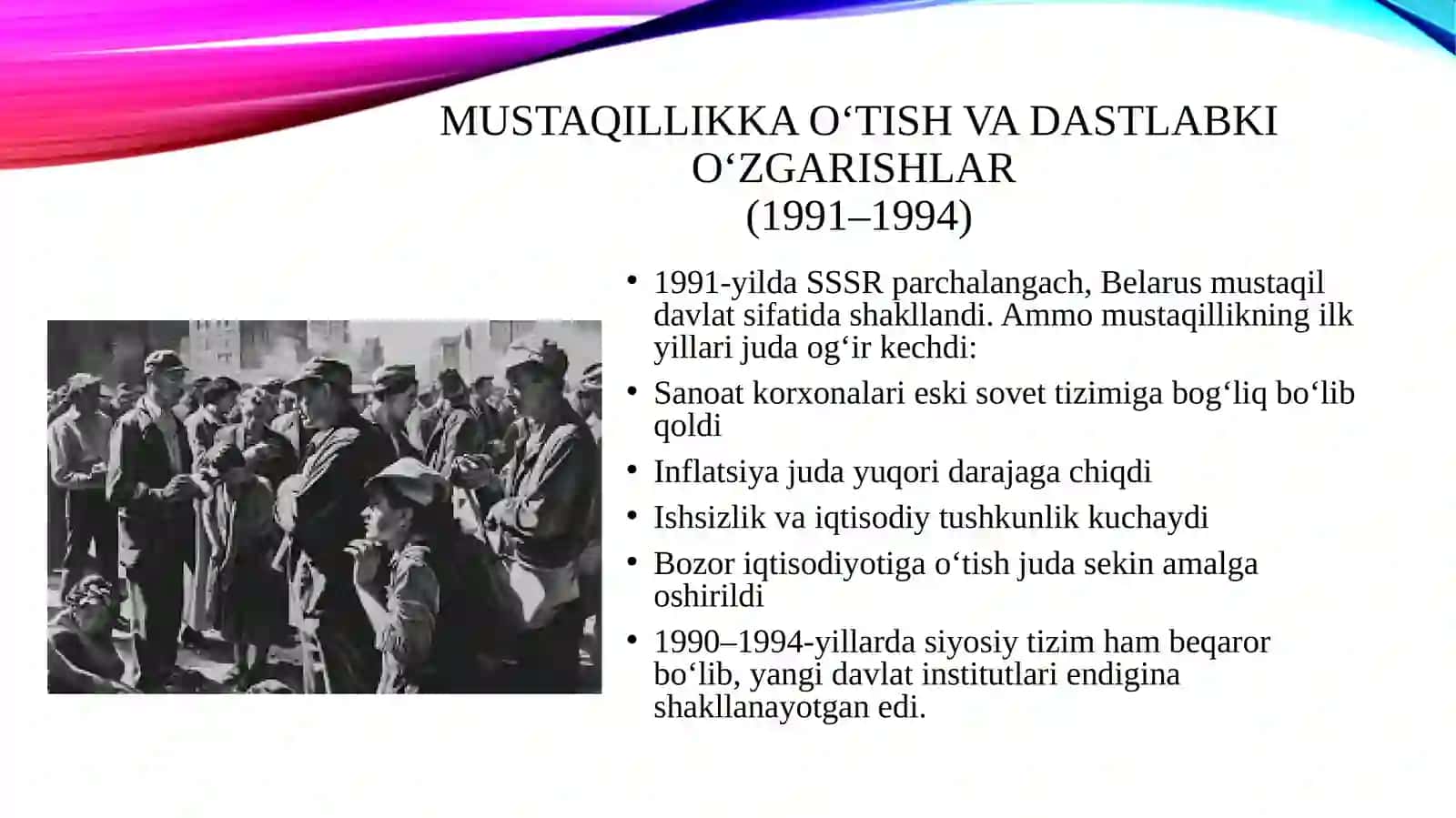 XX asr oxiri XXI asr boshlarida Belorusiya 4