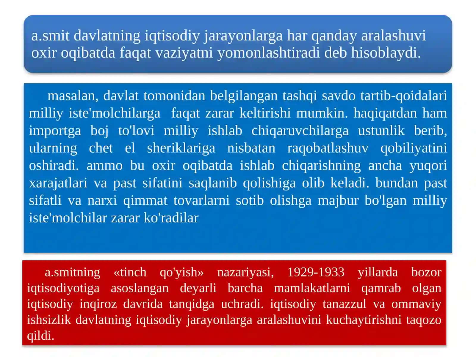 Davlatning milliy iqtisodiyotni tartibga solishdagi roli haqidagi nazariya va qarashlar 4
