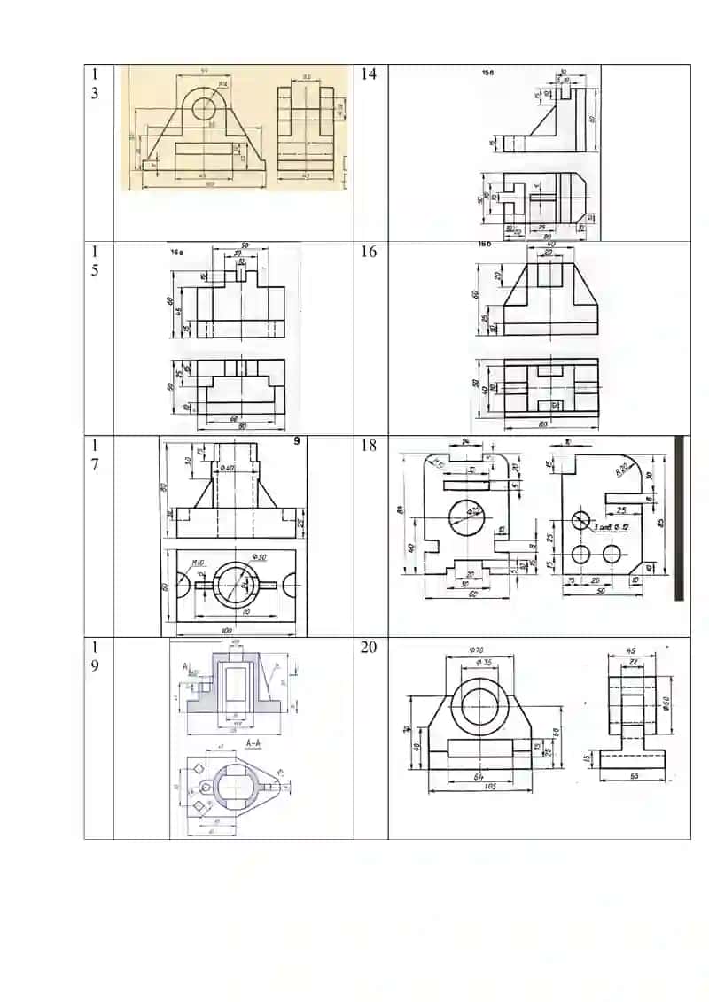 AutoCAD asoslari fanidan amaliyot mashg’ulotlarini bajarish uchun topshiriqlar ro’yxati 4