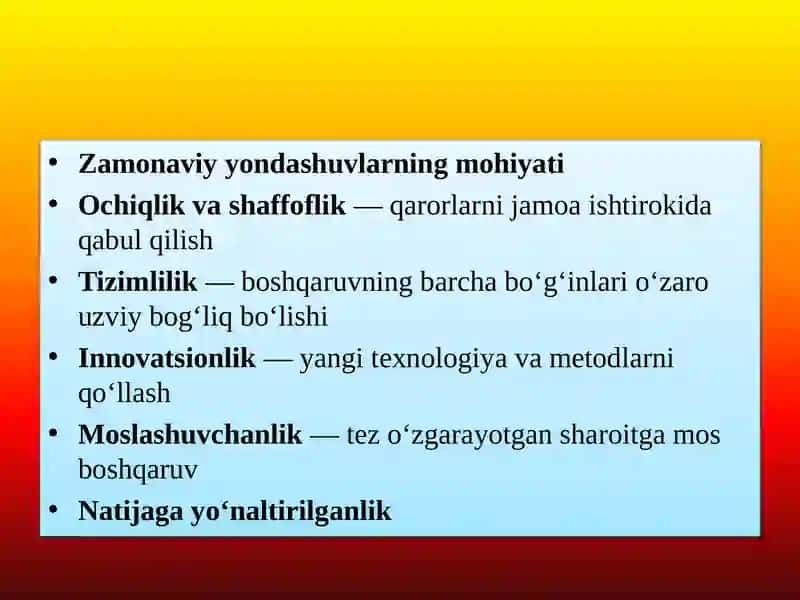 Maktabgacha ta`lim tashkilotlarini boshqarishda zamonaviy yondashuvlar 4