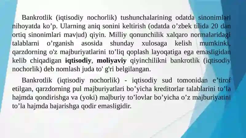 Iqtisodiy Nochorlik (Bankrotlik)ni Baholash 4