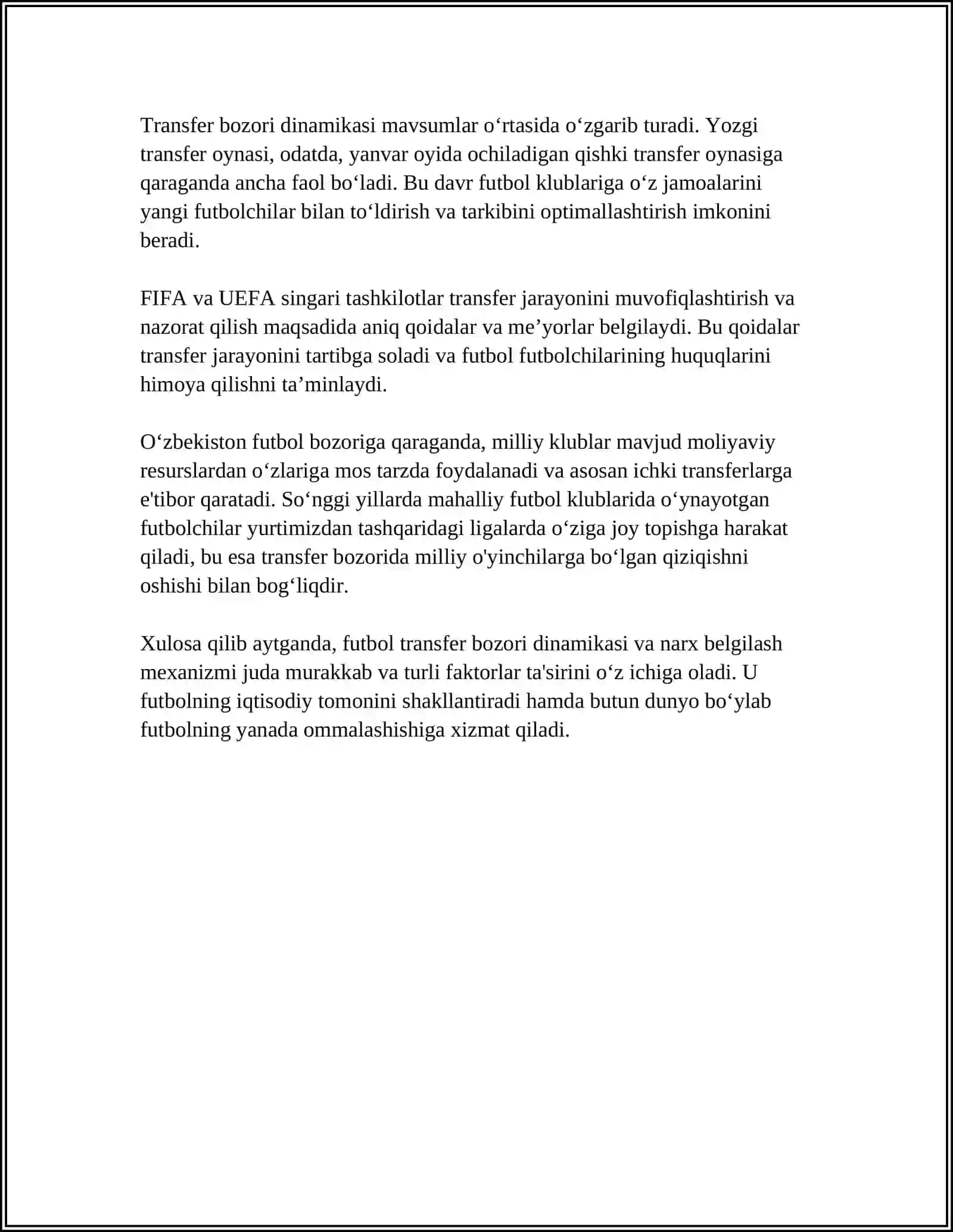 FUTBOL O'YININING IQTISODIY TOMONI: TRANSFERLAR, KLUBLAR BYUDJETI 4