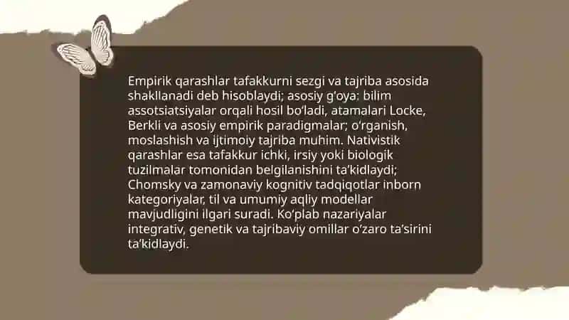 Tafakkur borasidagi psixologik nazariylar tafakkur operatsiyalari tafakkur shakllari turlari 4