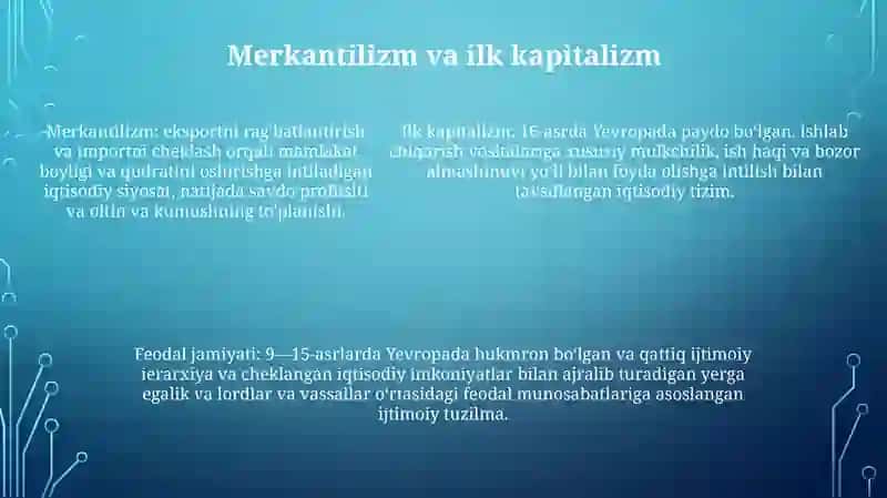 Qadimgi Dunyo, Feodal Jamiyati Va Ilk Kapitalizmning Iqtisodiy Talimotlari 4