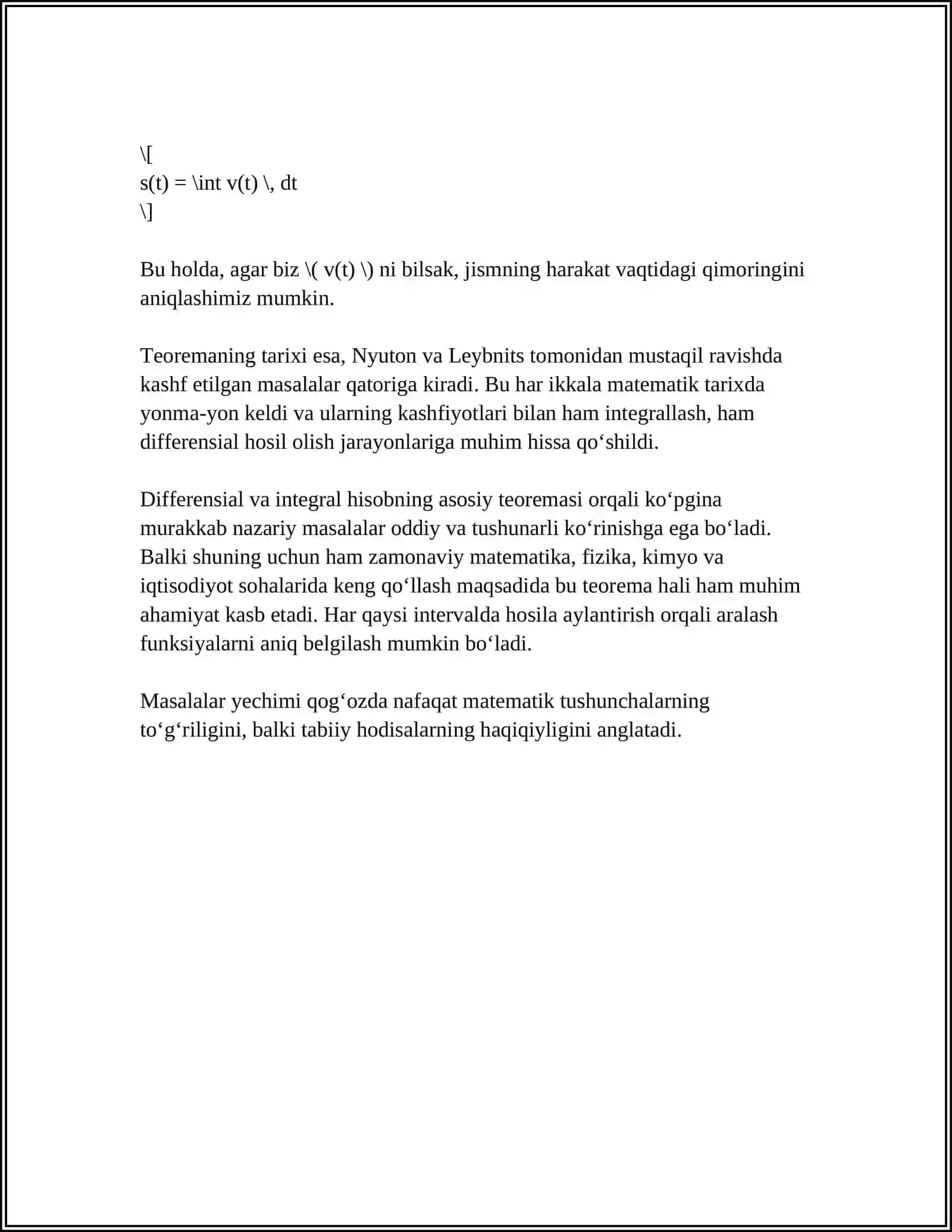 DIFFERENSIAL HISOBNING ASASIY TEOREMASI BOʻYICHA MARUZA TAYYORLASH VA TAQDIMOT QILISH 4