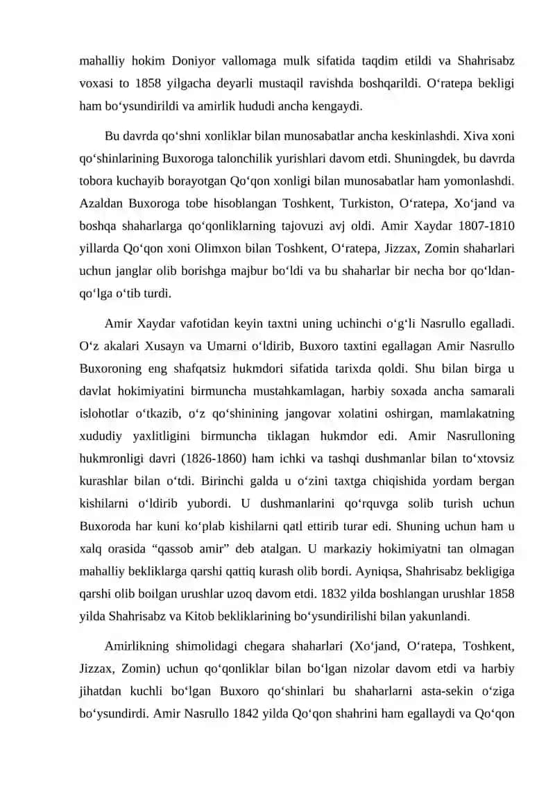 Buxoro amirligi XVIII asr ikkinchi yarmi-XIX asrning birinchi yarmisiyosiy 4