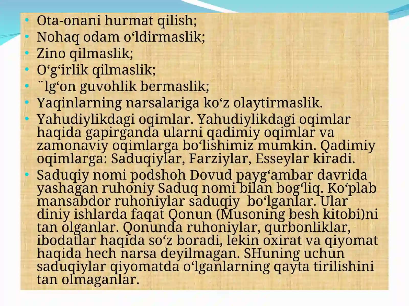 Yahudiylikning vujudga kelishi va ta’limoti 4