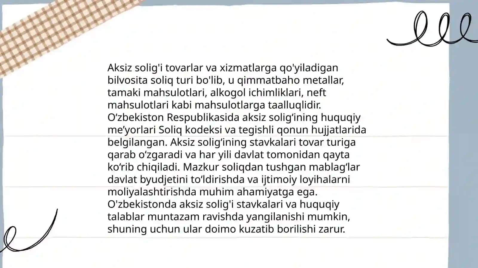 Aksiz solg'ining huquqiy asoslari, iqtisodiy mohiyati va ahamiyati 4