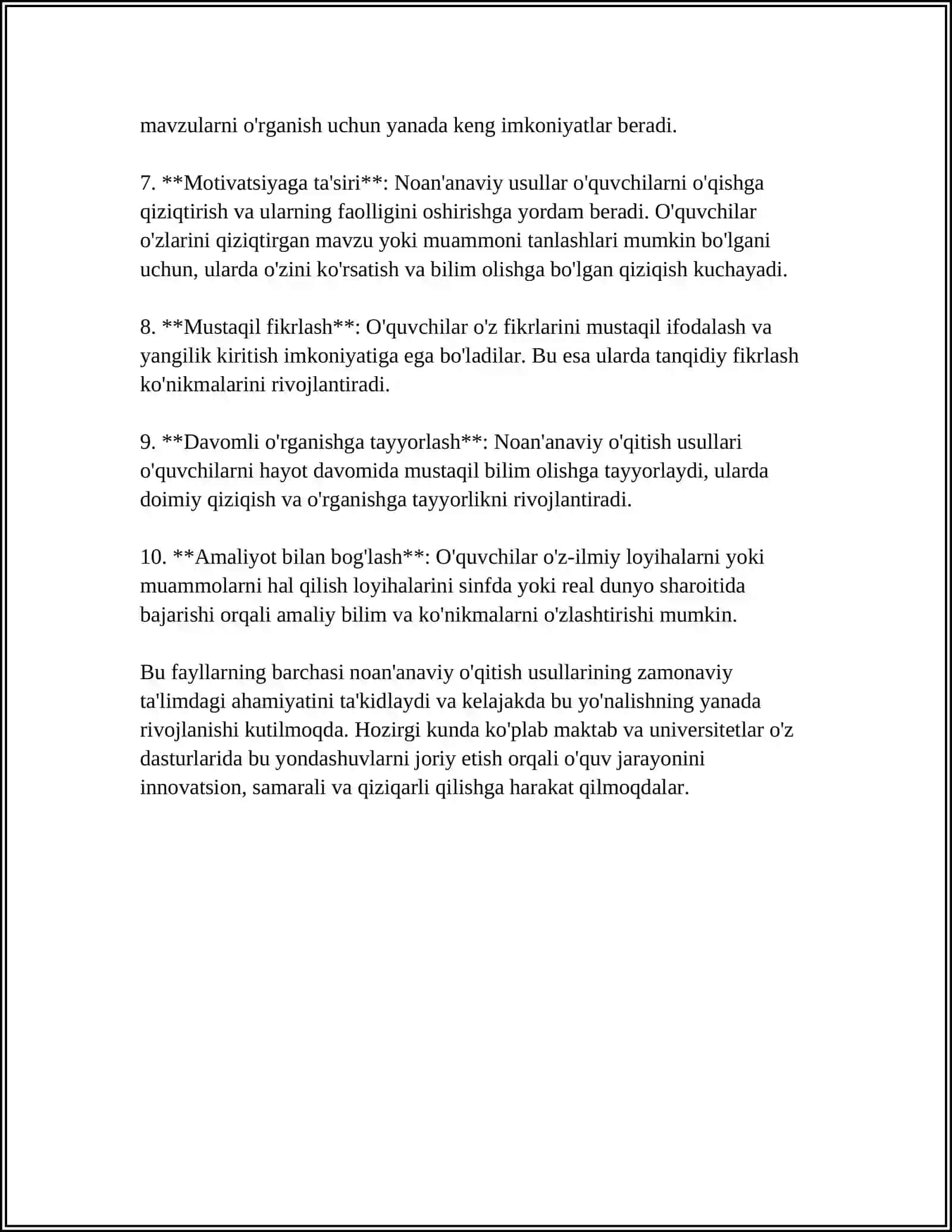 BIOLOGIYA DARSLARIDA NOAN'ANAVIY USULARNI QO'LLASH METODOLOGIYASI. TEXNIK VOSITALARDAN FOYDALANISH 4