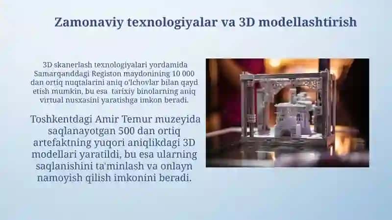 Tarixiy obidalarni 3D modillashtirishning ahamiyati 4