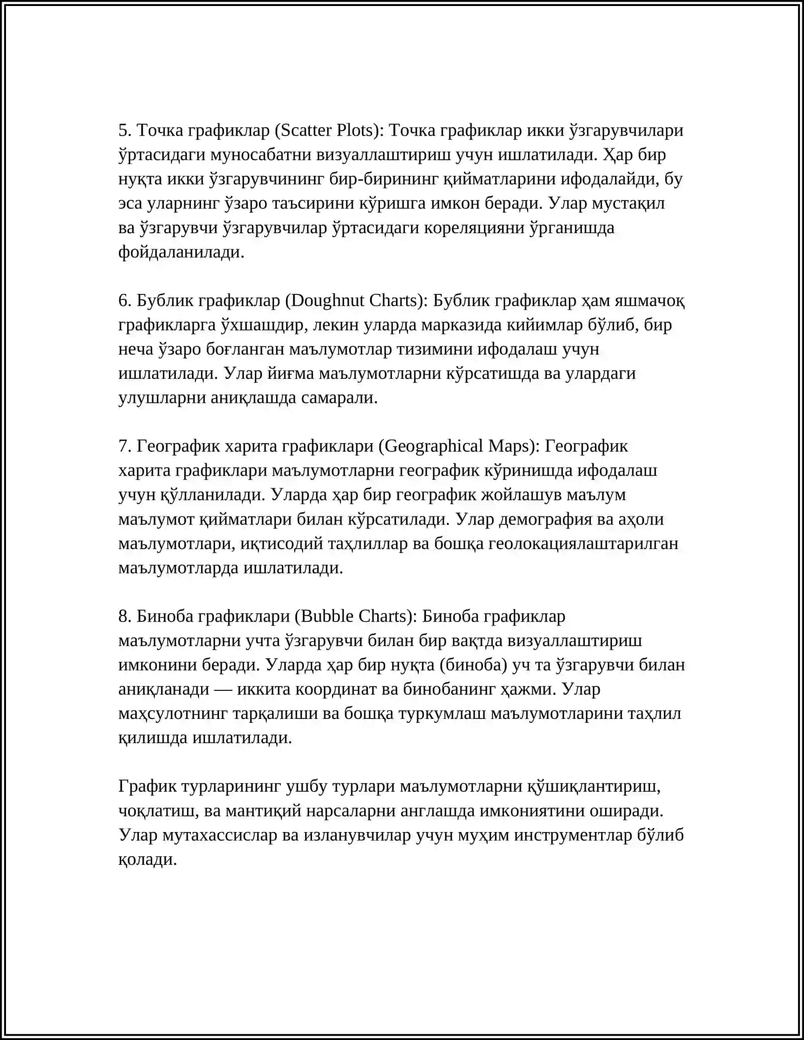 ГРАФИКА ВА ДИАГРАММАЛАР ЁРДАМИДА АХБОРОТНИ ТАҚДИМ ЭТИШ 4