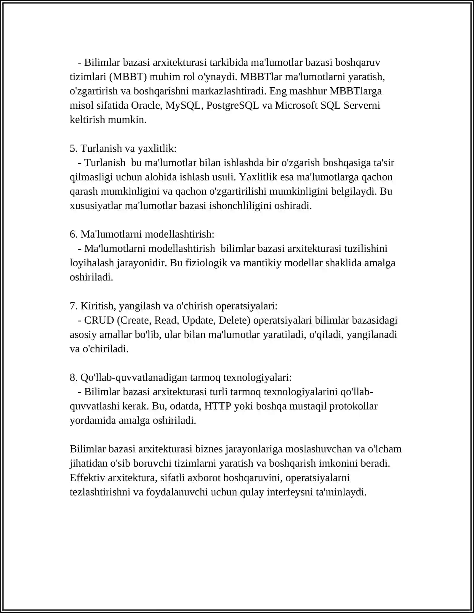 BILIMLAR BAZASI ARXITEKTURASI 4