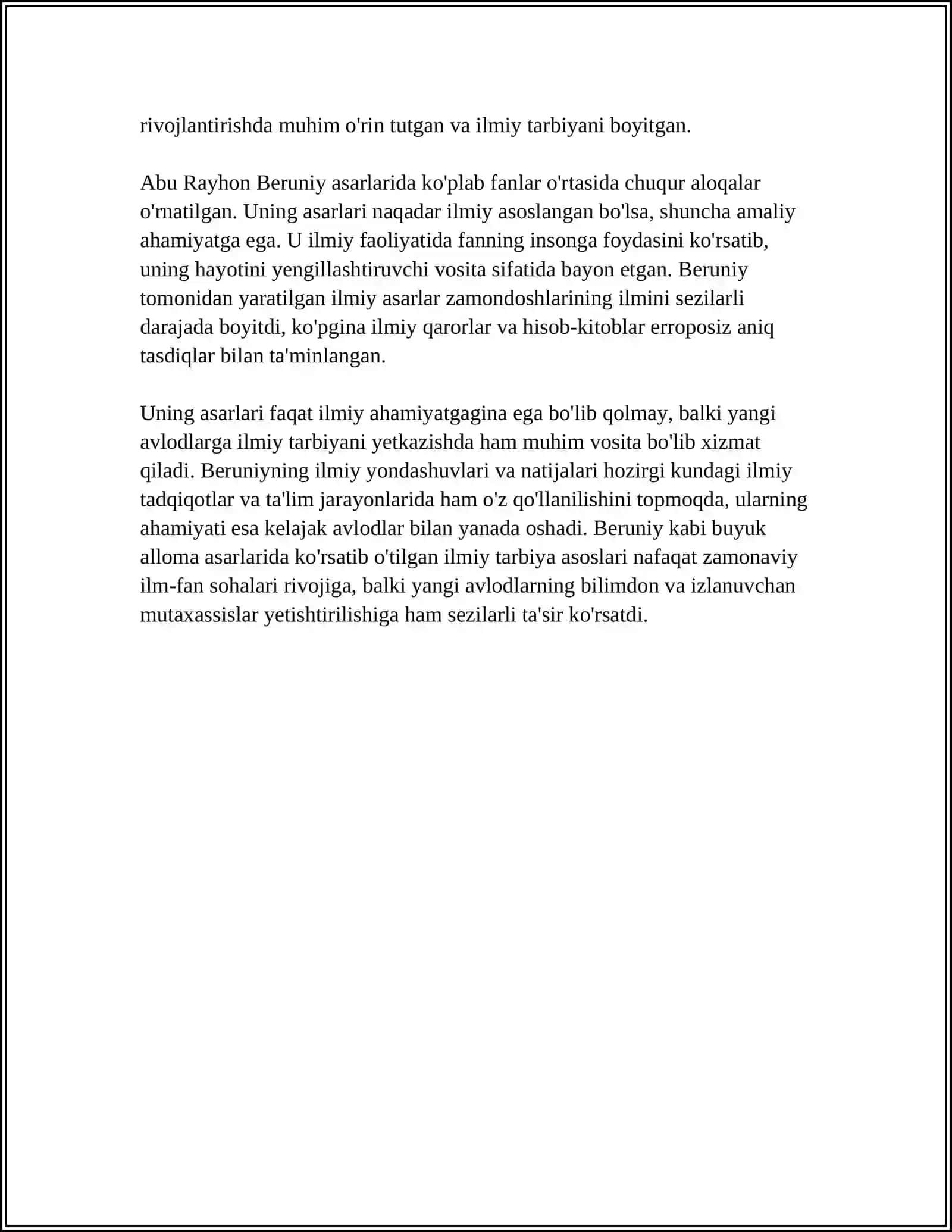 ABU RAYHON BERUNIY ASARLARINI TARBIYA HAQIDAGI ORNI 4