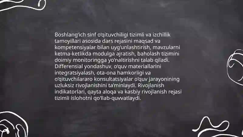 Ta'limning tizimlilik va izchillik prinsiplari asosida informatika mutaxassisligi uchun kurs rejasi ishlab chiqish 4