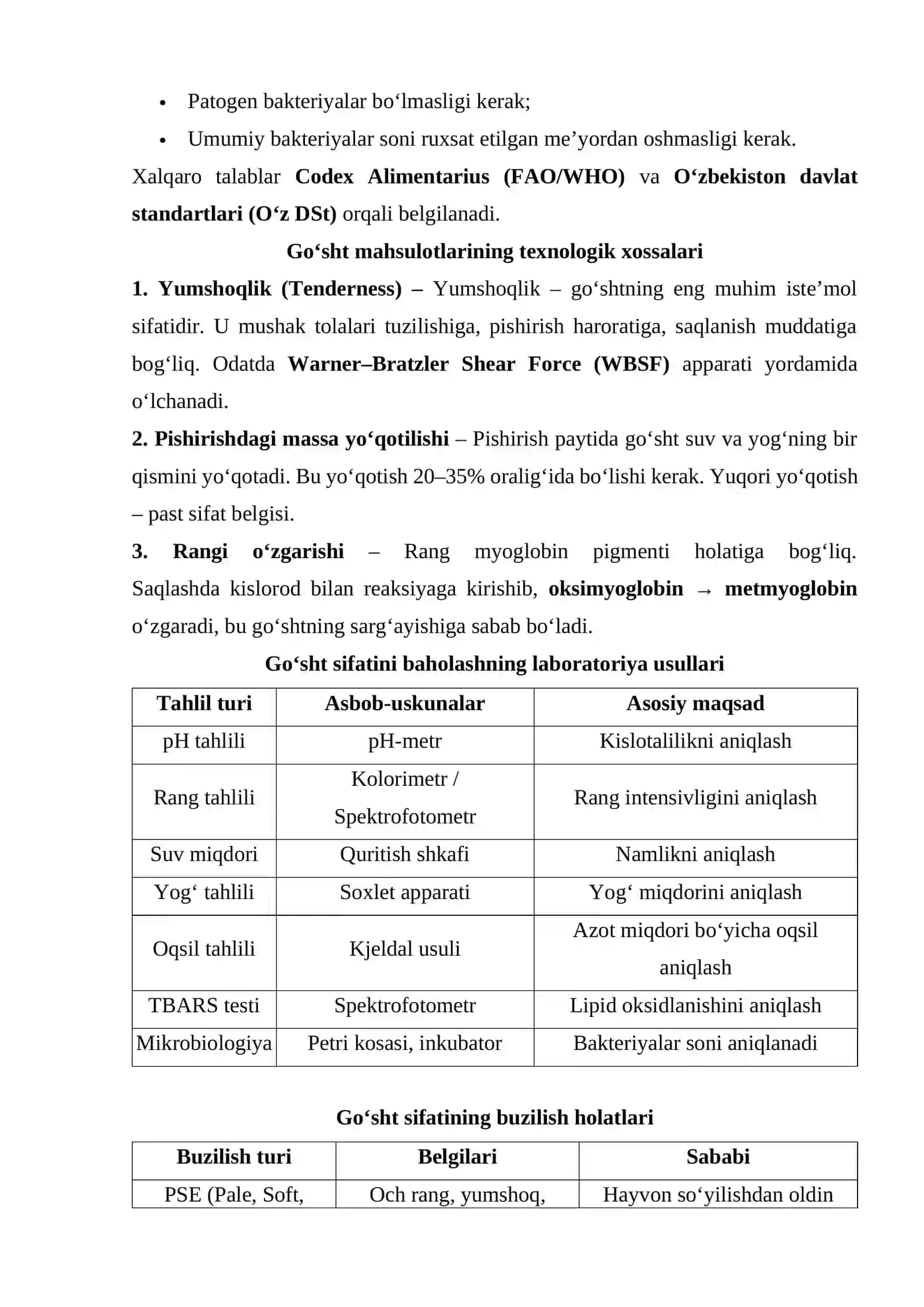 GO‘SHT MAHSULOTLARI SIFATINI BAHOLASH USULLARI VA MEZONLARI 4