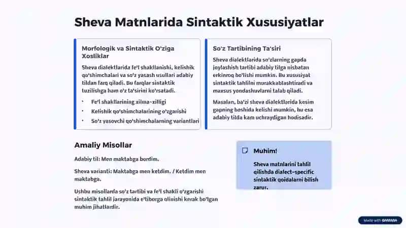 Sheva Matnlarini Sintaktik Tahlil Qilish va Mashqlar Bilan 4