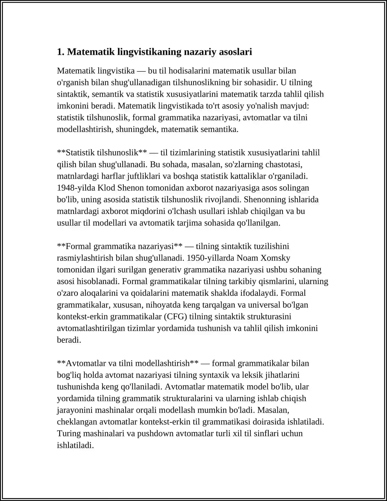 LINGVISTIK MASALALARNI MATEMATIK USULLAR BILAN YECHISH YOʻLLARI 4