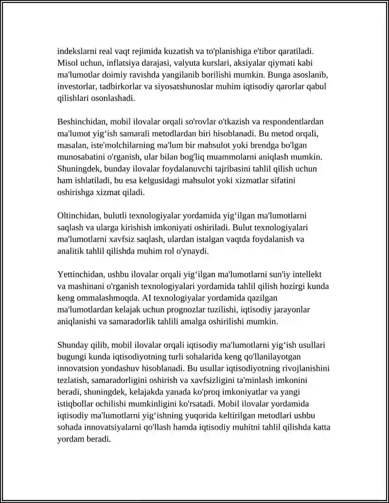 IQTISODIY AXBOROTNI QAYTA ISHLASH UCHUN MOBIL ILOVALARDAN FOYDALANISH 4