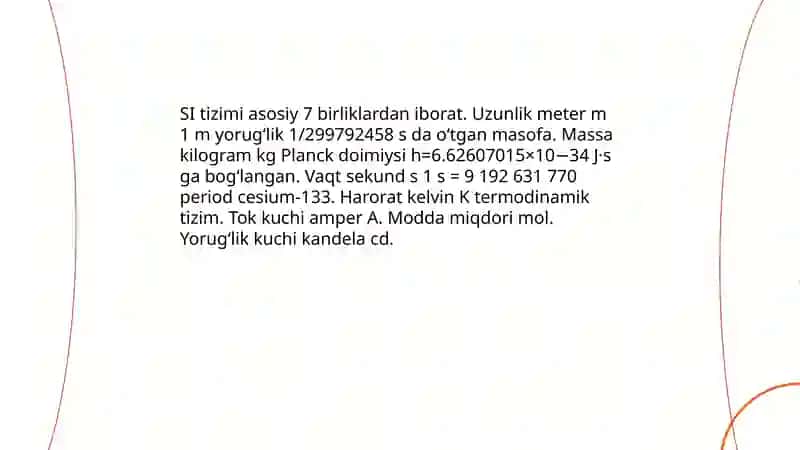 Oʻlchov va oʻlchov birliklari tushunchasi 4