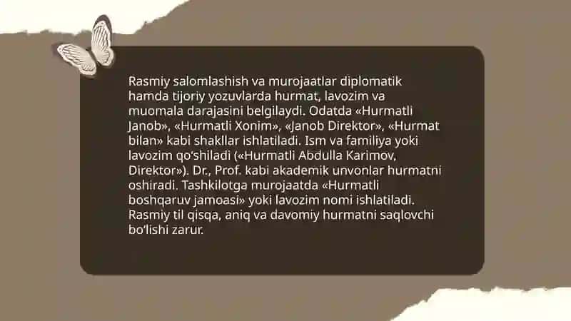 Diplomatik va tijoriy yozuvlarni tushunish 4