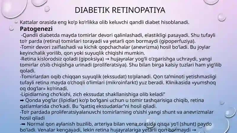 Qandli diabetning surunkali asoratlari 4
