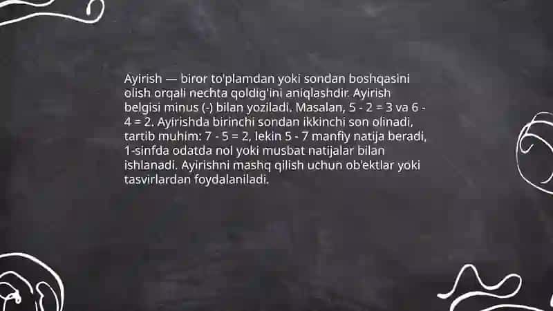 1- sinf Qoʻshish va ayirish 4