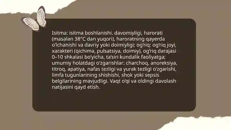 Terining yiringli kasaliklarda anamnez yig'ish va kasallik sabablarini aniqlash 4