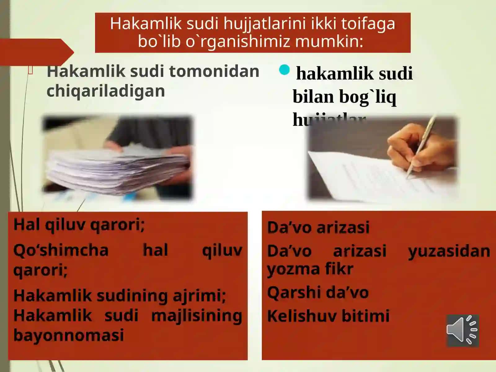 HAKAMLIK SUDI HUJJATLARINING MAZMUNI 4