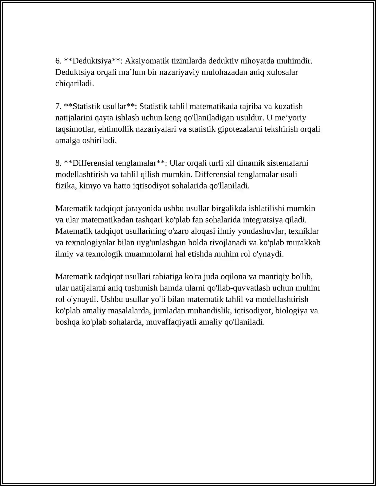 Matematik Tadqiqot Usullari 4