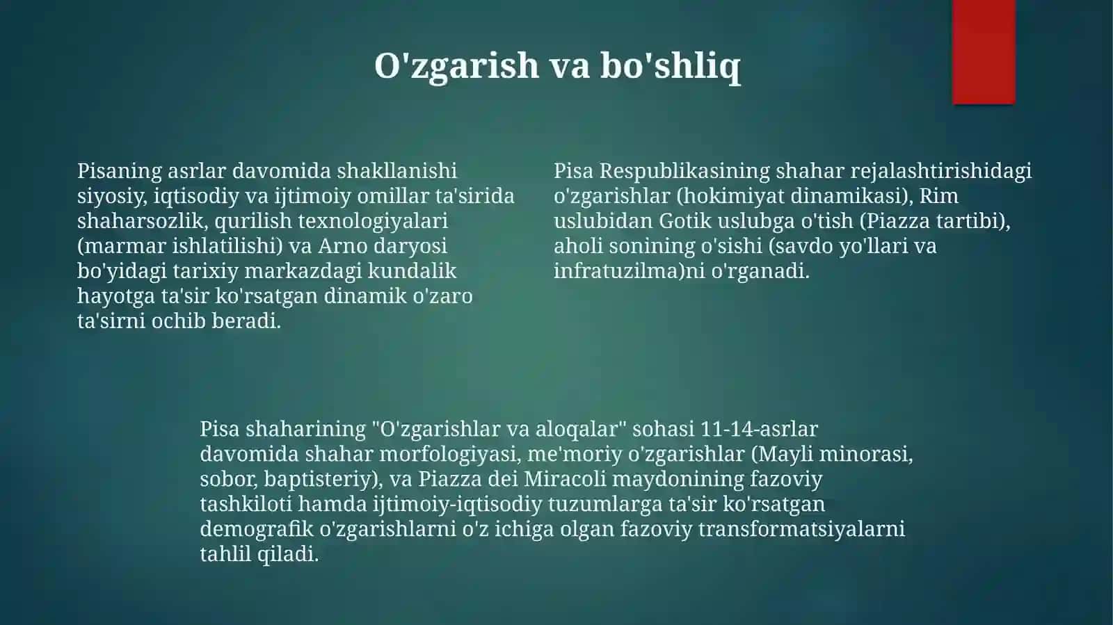 PISA xalqaro baholash dasturida “O‘zgarish va bog‘lanishlar” mazmun sohasi 4