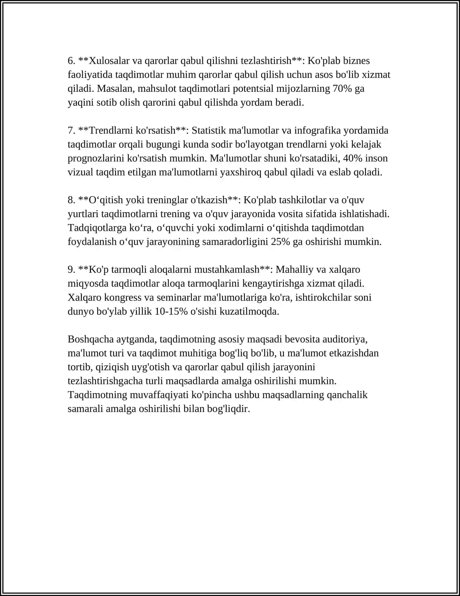 TAQDIMOT MUXARRIRLARINING ASOSIY TUSHUNCHASI VA TAMOYILLARI 4