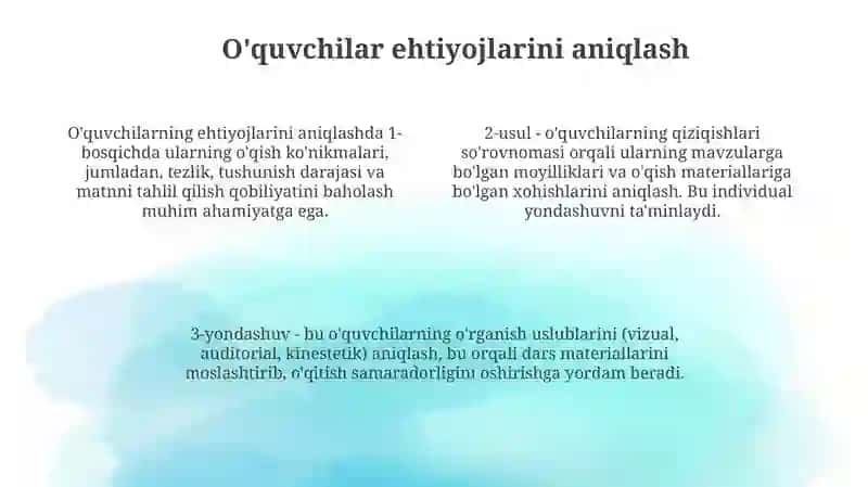 Differensial yondashuv asosida o'qish darslarini tashkil etish 4