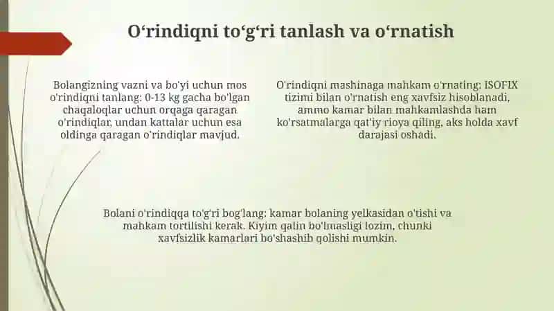 Bolalar avtomobil oʻrindiqlari: Nima uchun muhim? 4