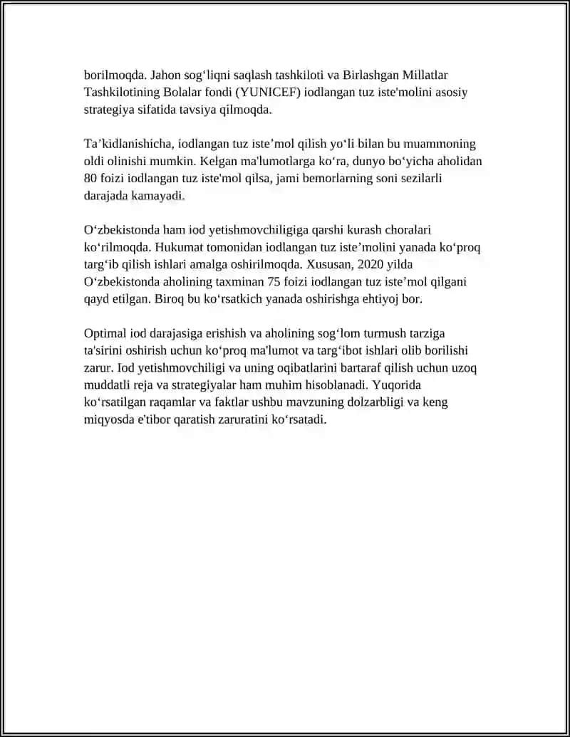 BIOGEN ELEMENTLARI KONSENTRATSIYASI OʻZGARISHI BILAN BOG'LIQ BO'LGAN ENDEMIK VA KASB KASALLIKLARI 4