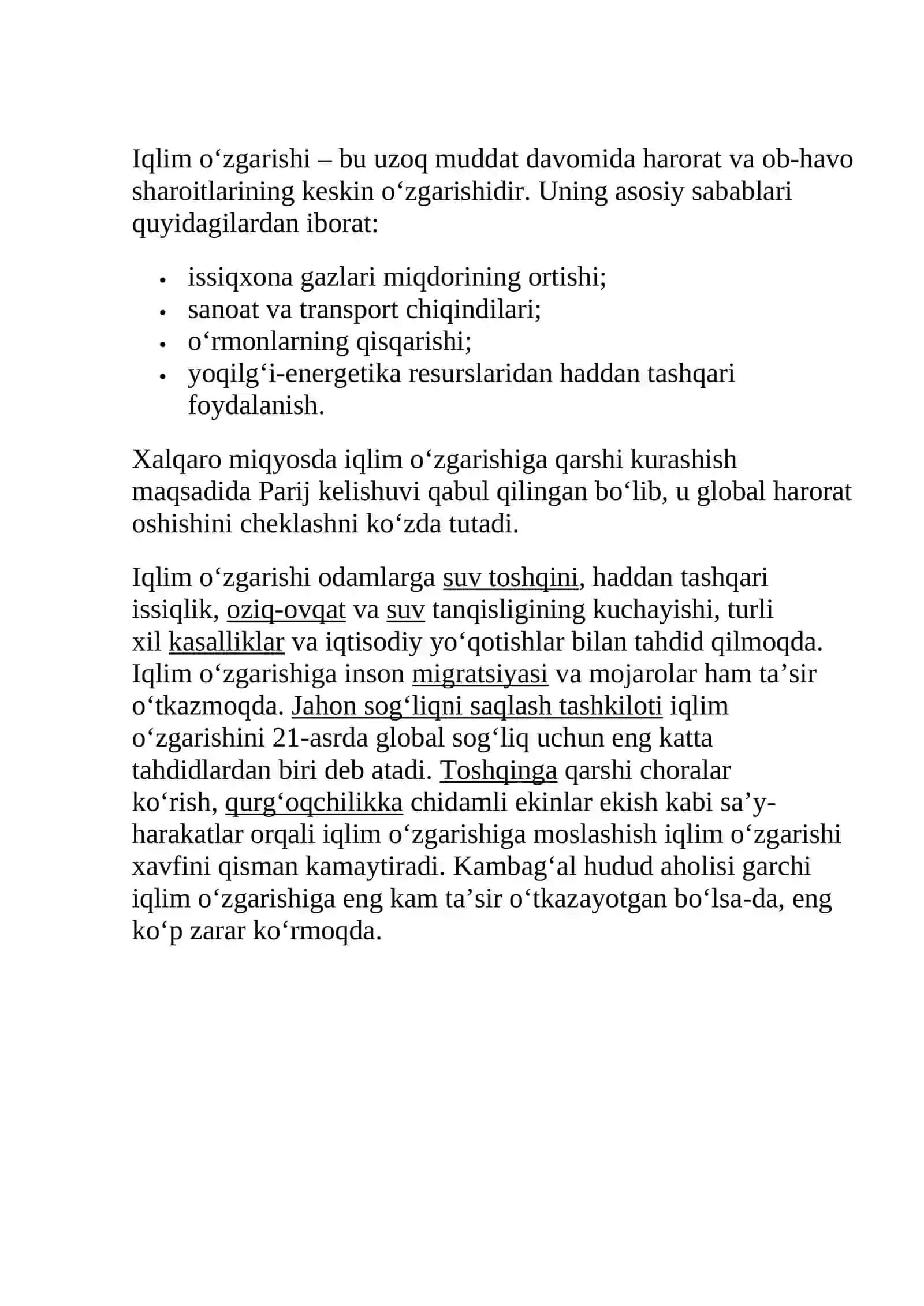 Iqlim o’zgarishlari oqibatlariga moslashish va tabiiy resurslardan oqilona foydalanish yo’llari 4