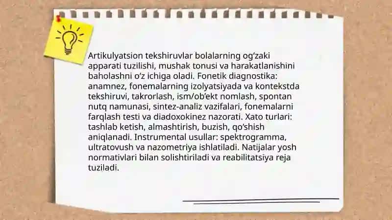 Yosh bosqichlariga mos tovushlar talaffuzini baholash metodikasi 4