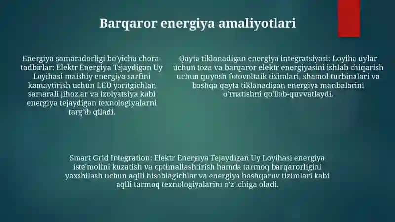 Elektr Energiya Tejaydigan Uy Loyihasi 4