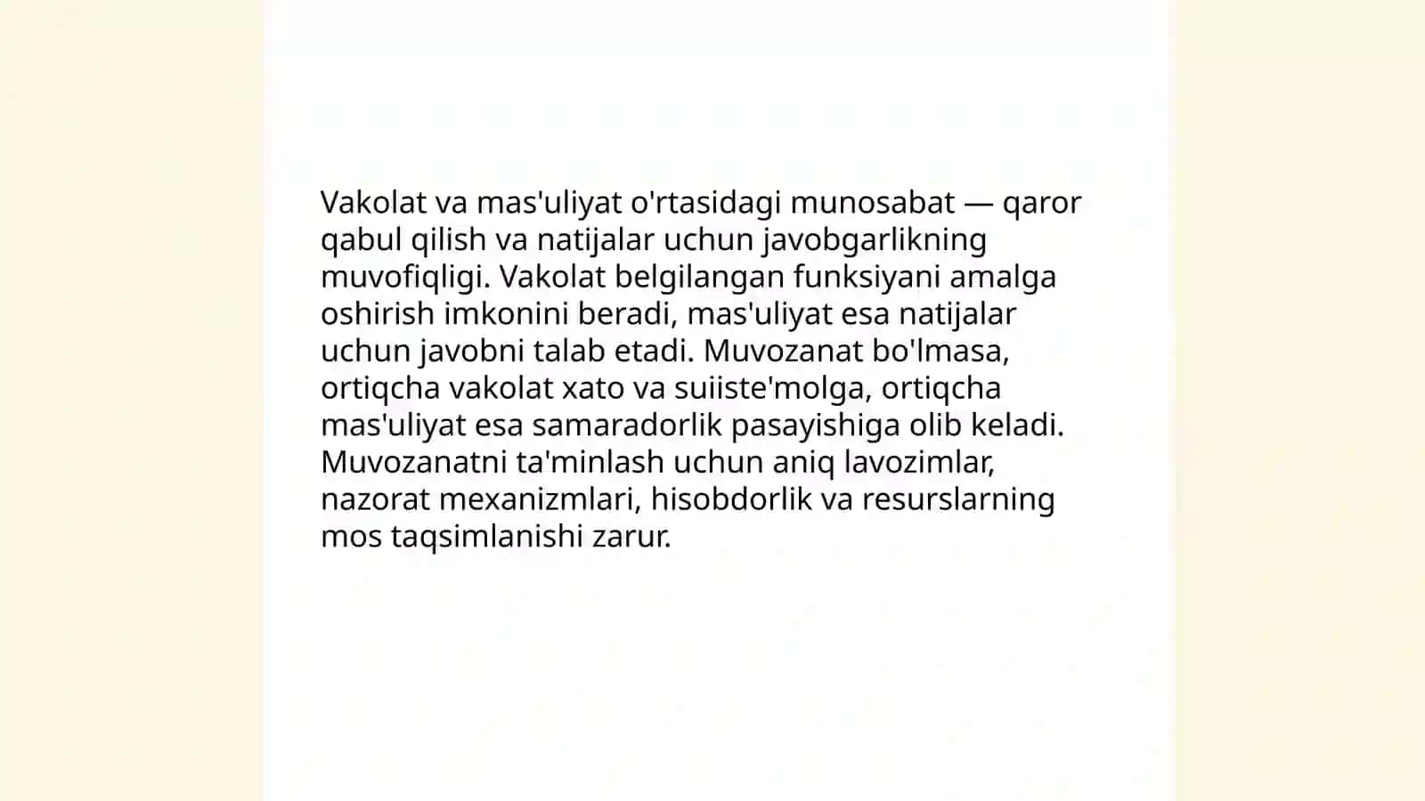 Vakolat va mas'uliyat tushunchalari 4