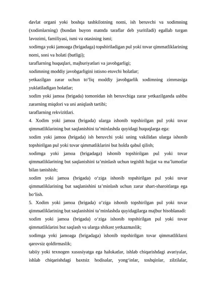 Xodimning To‘liq Moddiy Javobgarligi 4