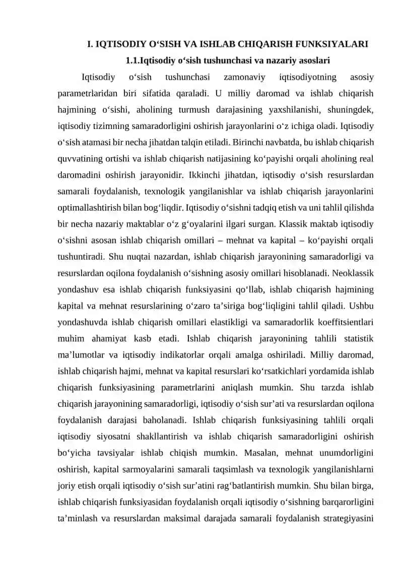 Iqtisodiy o‘sish va Ishlab chiqarish funksiyalari 4