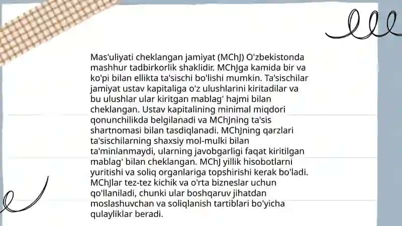 Tijoratchi yuridik shaxslarning tashkilik xuquqiy shakllari 4
