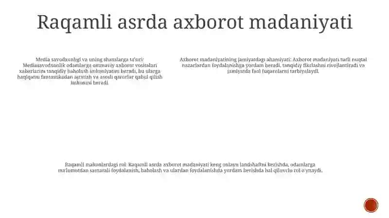 Mediasavodxonlik Va Axborot Madaniyatining Tajribadagi Hamda Jamiyatdagi OʼRni 4