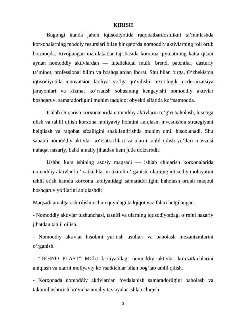 Ishlab chiqarish korxonasida nomoddiy aktivlar kо‘rsatkichlari va ularni tahlil qilish yо‘llari 4