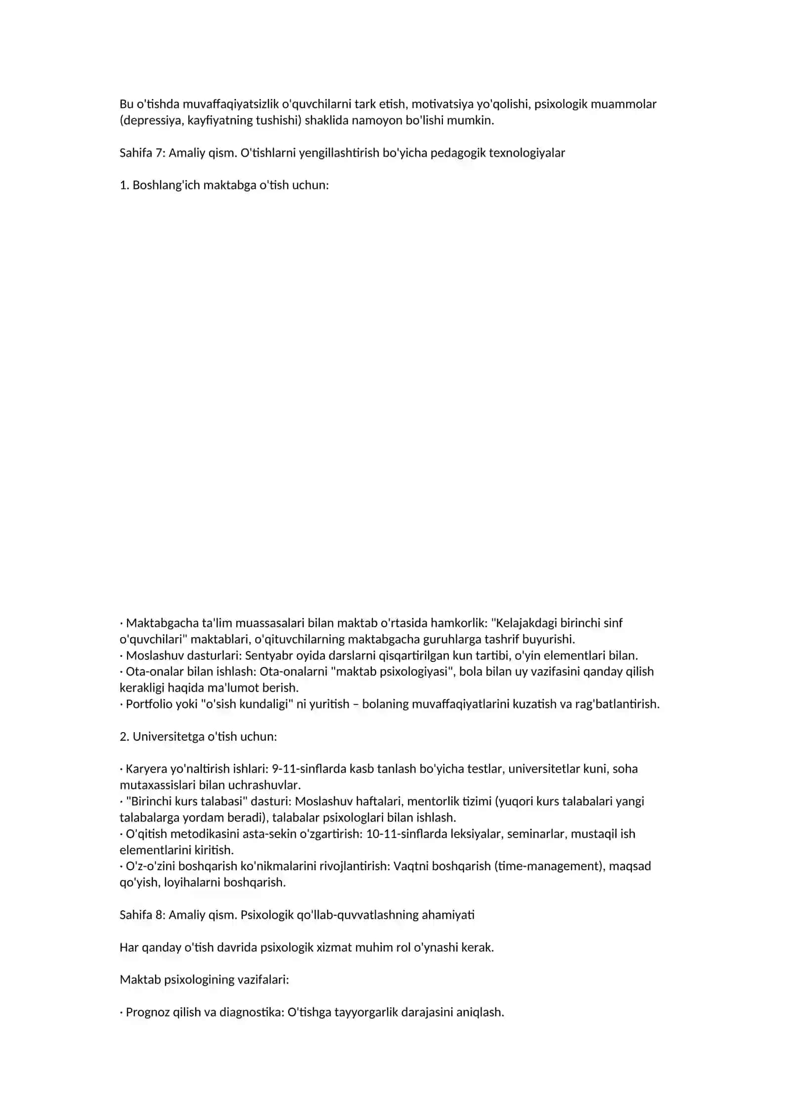 Maktabgacha ta'limdan universitet ta'limiga: o'tish davri muammolari va yechimlari 4