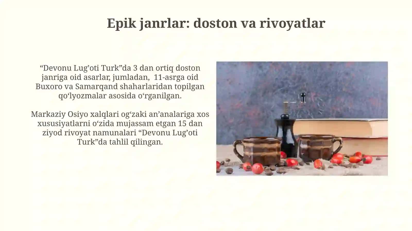 "Devonu lugʼotu turk"dagi adabiy janrlarni oʻrganish 4