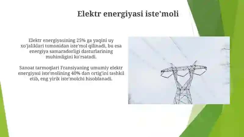 Fransiyada elektr energetika sanoatining asosiy tarmoqlari 4