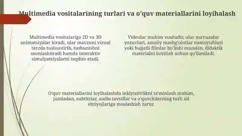 Masofaviy taʼlimda multimedia vositalaridan foydalanish samaradorligi 4