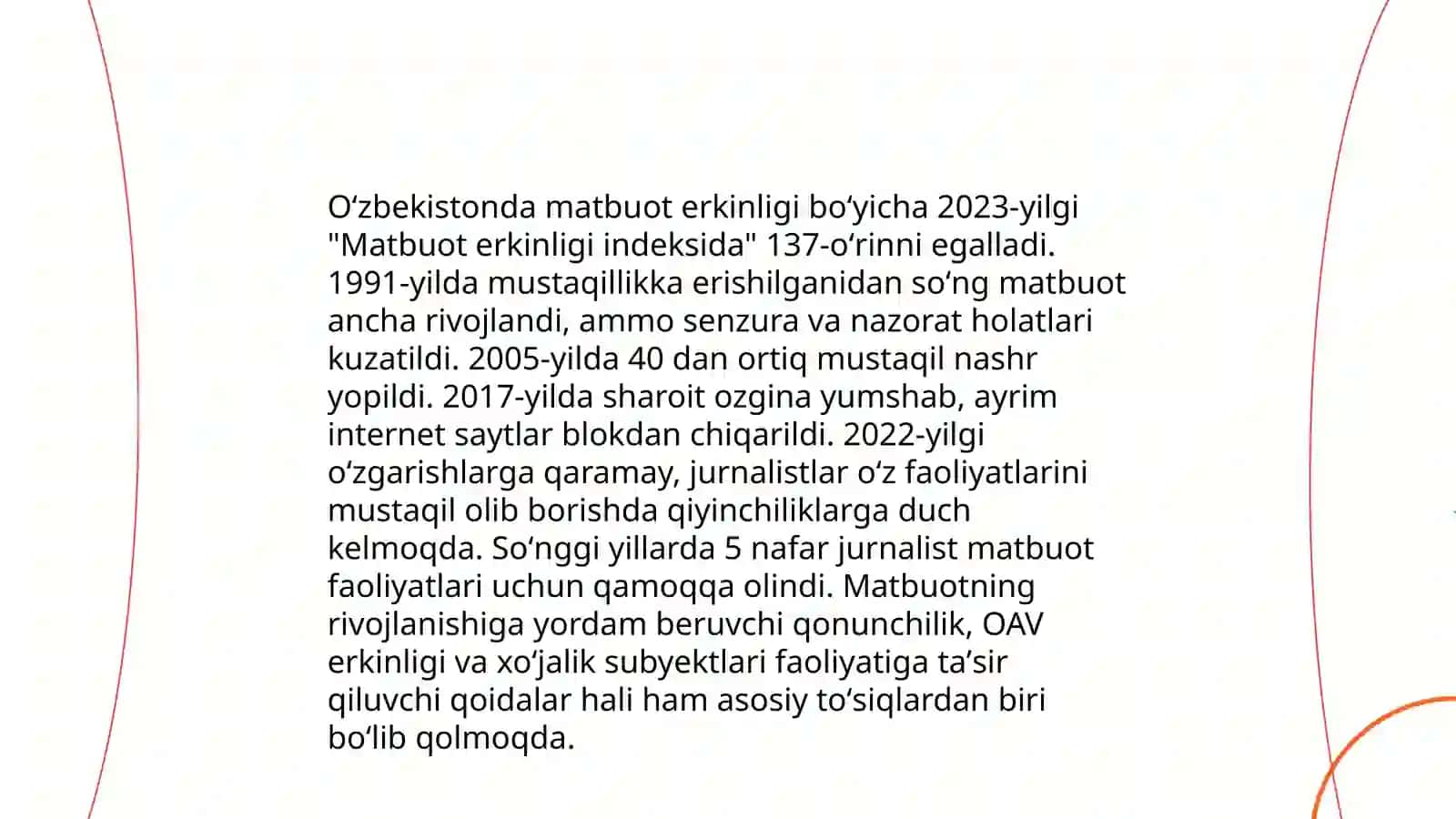 Oʻzbekiston respublikasi ommaviy axborot vositalarining faoliyati 4
